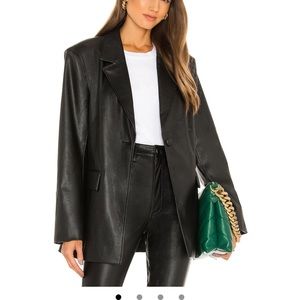 faux leather blazer